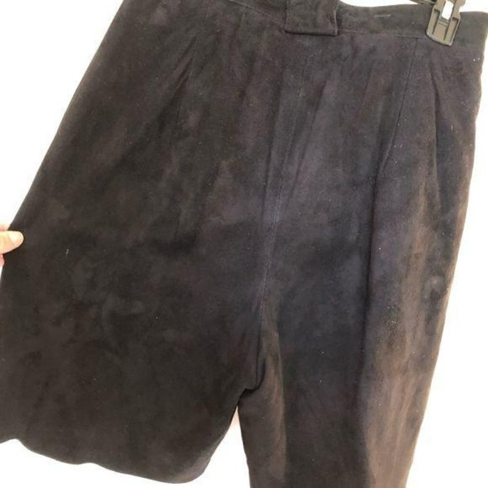 Erez Vintage Womens Shorts Size 8 Black Suede Leather Lined High Waisted USA - Picture 5 of 9